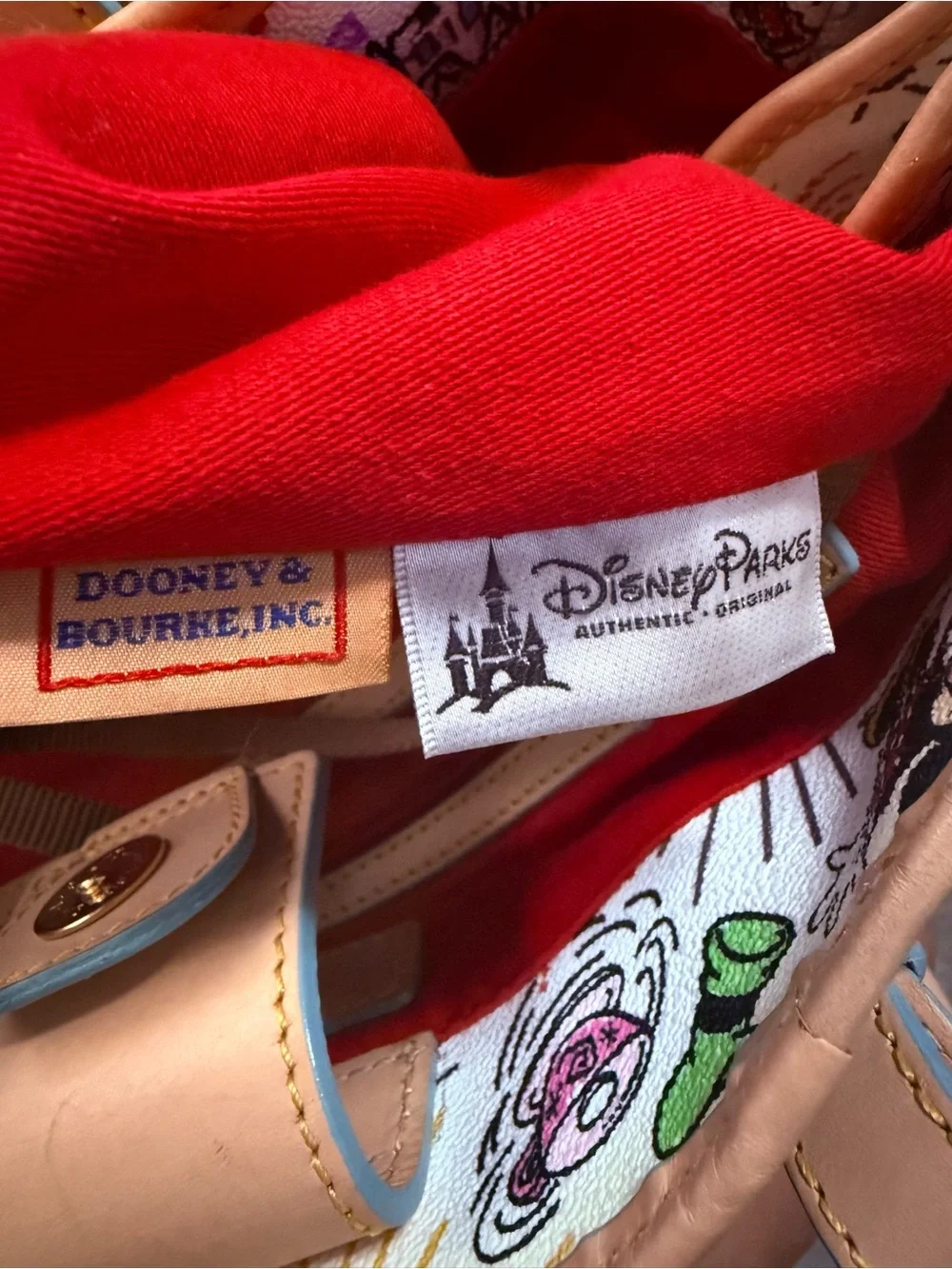Dooney & Bourke White Multicolor Disney Sketch Tote